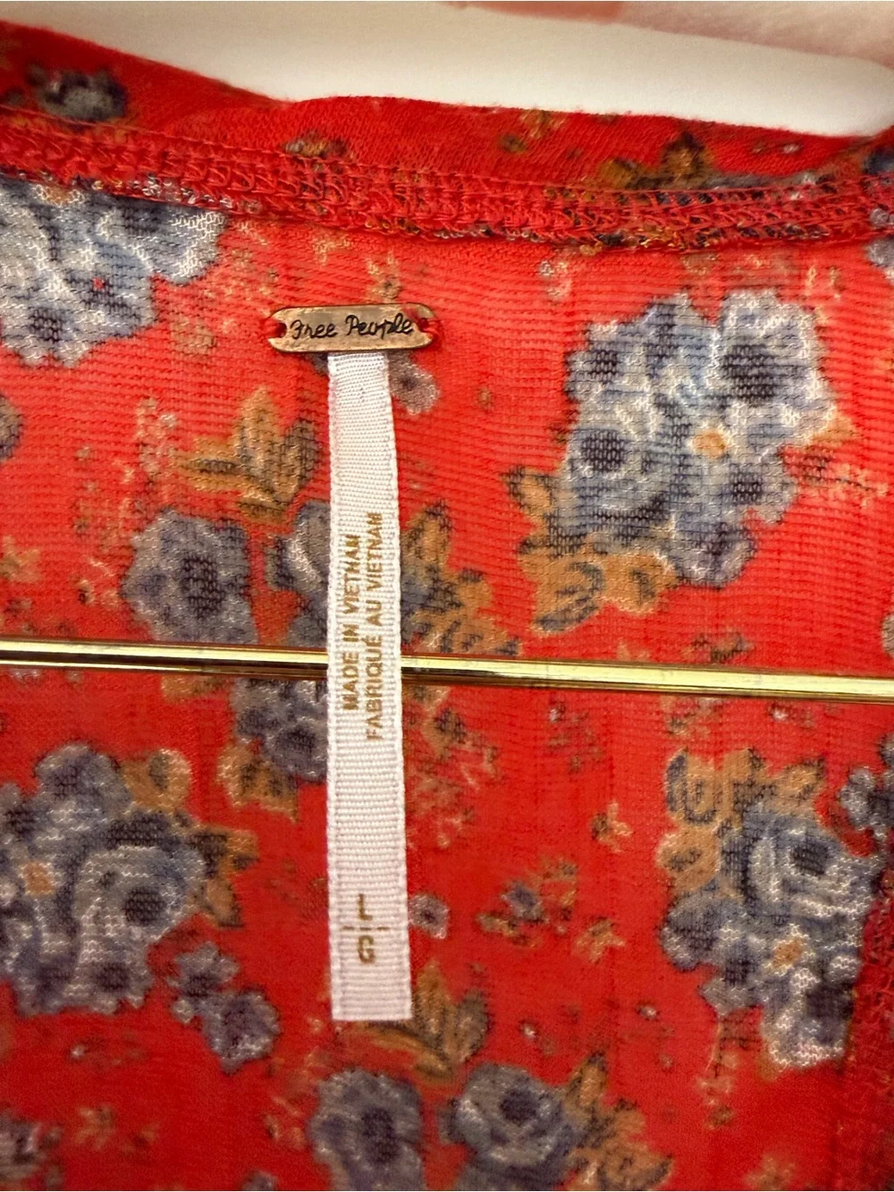 Free People Red Floral Racerback Tank - Picture 3 of 5